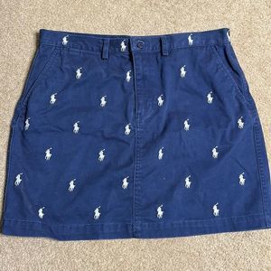 Ralph Lauren Sport Blue Mini Skirt 100% Cotton - Size 6